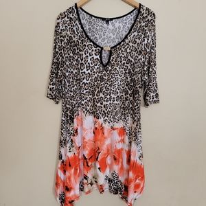 Floral/animal print dress